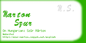 marton szur business card