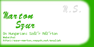 marton szur business card